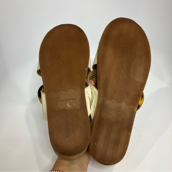 Hush puppies June platform criss cross sandals slides white tan women’s size 10 - Picture 7 of 9